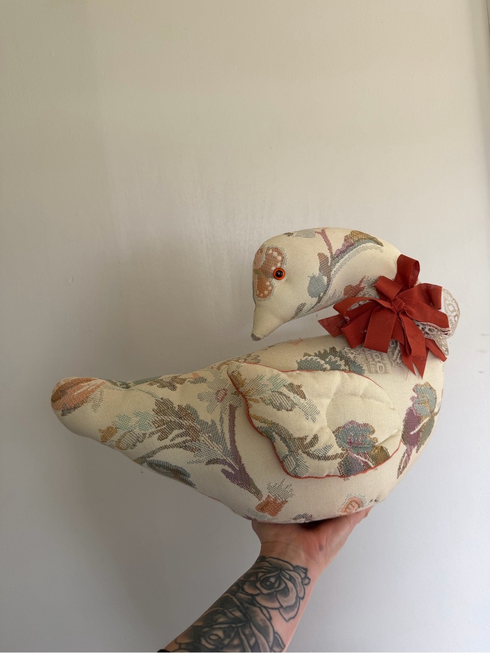 VTG Floral Goose Weighted Door Stopper